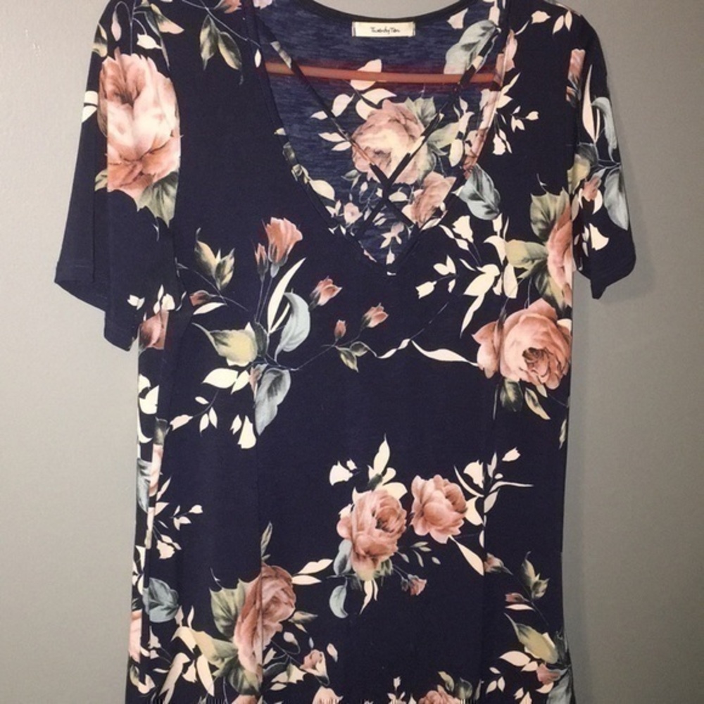 Navy blue Floral top